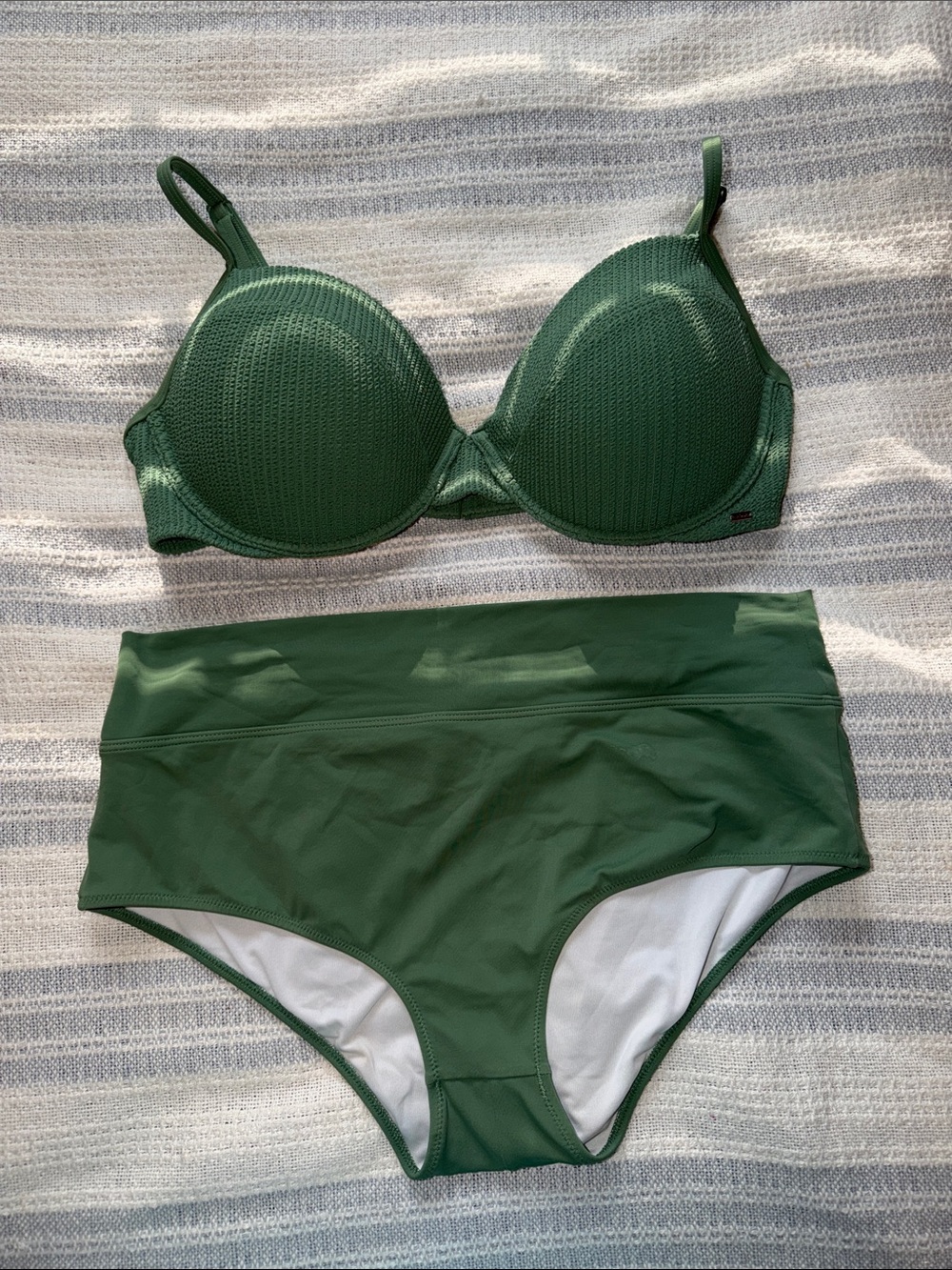 Victoria's Secret PINK Forest Green Padded High-Waist Bikini Set